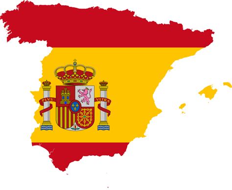 spain flag and map